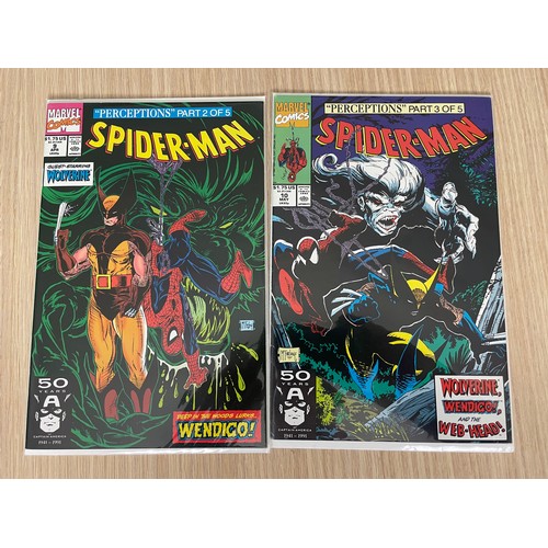 378 - Spider-Man #8-12 (‘Perceptions’ by McFarlane, guest starring Wolverine) Marvel Comics 1991. All Bagg... 