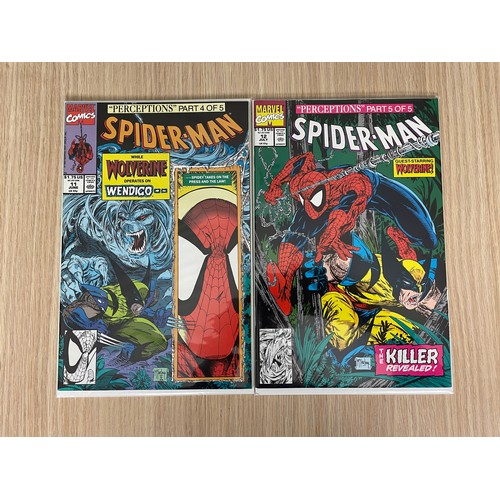 378 - Spider-Man #8-12 (‘Perceptions’ by McFarlane, guest starring Wolverine) Marvel Comics 1991. All Bagg... 