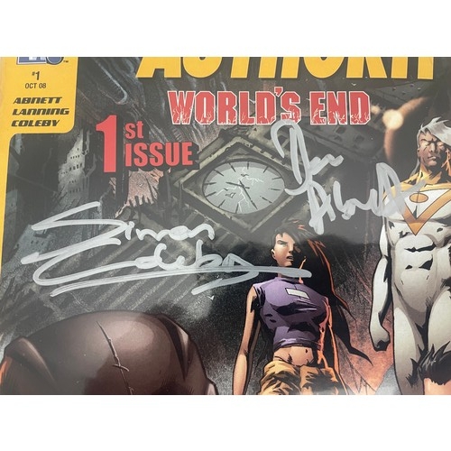 218 - The Authority : Worlds End #1 - Signed by Dan Abnett, Andy Lanning and Simon Coleby. 2008 WildStorm ... 