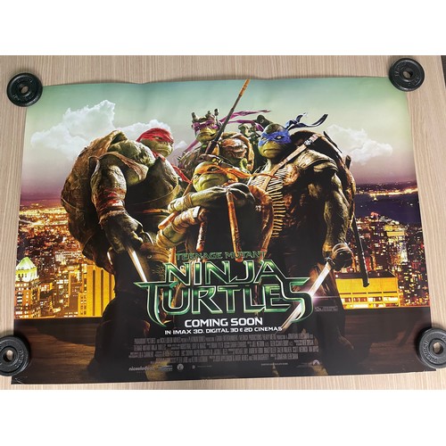 474 - 2 X TEENAGE MUTANT NINJA TURTLES Original UK Double Sided Rolled QUAD Cinema Film Posters. 
Features... 