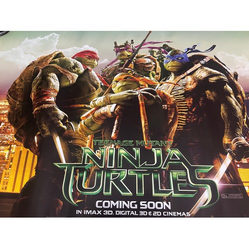 474 - 2 X TEENAGE MUTANT NINJA TURTLES Original UK Double Sided Rolled QUAD Cinema Film Posters. 
Features... 