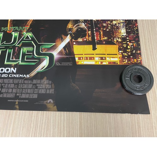 474 - 2 X TEENAGE MUTANT NINJA TURTLES Original UK Double Sided Rolled QUAD Cinema Film Posters. 
Features... 