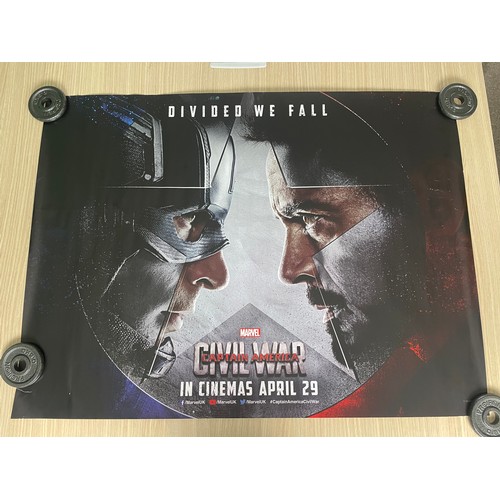 475 - CAPTAIN AMERICA: CIVIL WAR 2016 Original UK Quad double sided cinema film poster. Rolled and double ... 