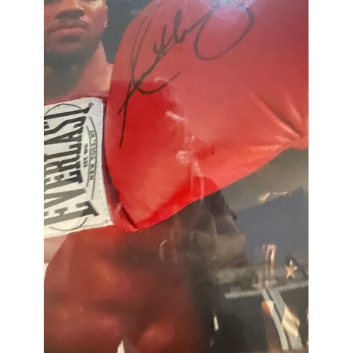 477 - ANTHONY JOSHUA SIGNED EVERLAST BOXING GLOVE Mounted in wood/perspex display case. Includes Certifica... 