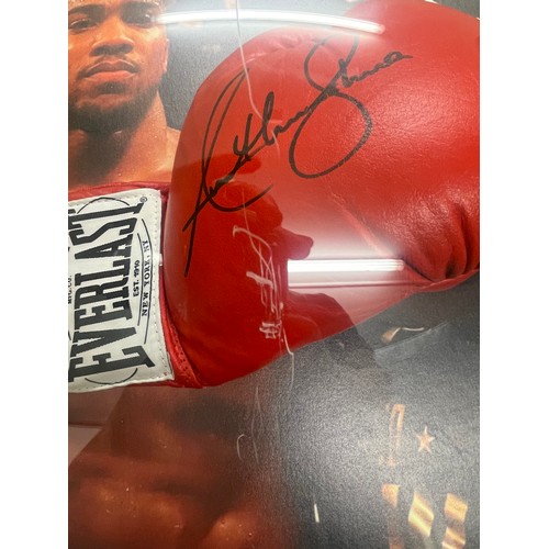 477 - ANTHONY JOSHUA SIGNED EVERLAST BOXING GLOVE Mounted in wood/perspex display case. Includes Certifica... 