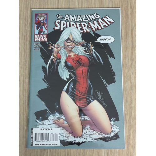 452 - THE AMAZING SPIDER-MAN #607 Cover art by J Scott Campbell featuring The Black Cat.  Marvel Comics 20... 