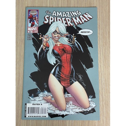 452 - THE AMAZING SPIDER-MAN #607 Cover art by J Scott Campbell featuring The Black Cat.  Marvel Comics 20... 