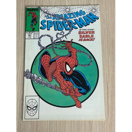 453 - THE AMAZING SPIDER-MAN #301 Classic cover art by Todd McFarlane. Marvel Comics 1988. FN Condition. B... 