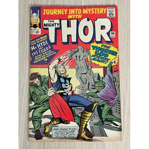 456 - Journey into Mystery with The Mighty Thor #106. Marvel Comics. Marvel comics 1964. Good Condition - ... 