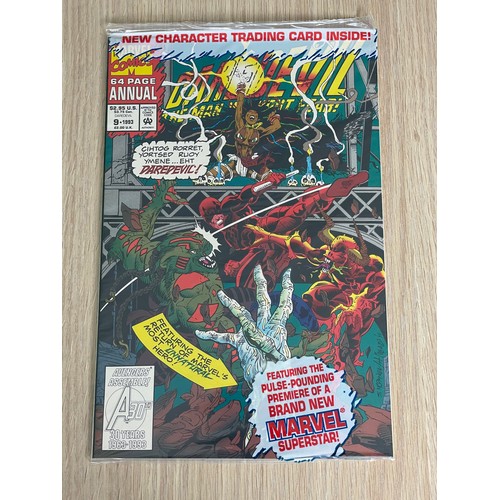 444 - Daredevil Annual #9  in sealed polybag with trading card. Marvel Comics 1993. NM Condition. Bagged &... 