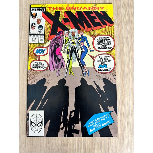 444C - Uncanny X-Men #244 First App of Jubilee. Marvel Comics 1989. VFN Condition. Bagged & Boarded.