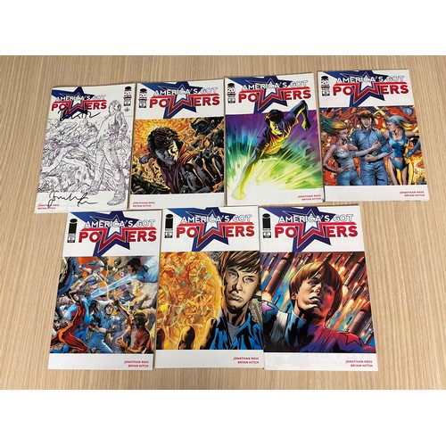 85 - Americas Got Powers #1 - 7 Complete run - Jonathan Ross comic, #1 signed by Jonathan Ross and Bryan ... 