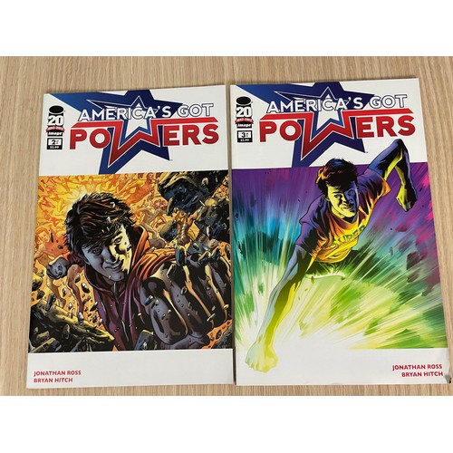 85 - Americas Got Powers #1 - 7 Complete run - Jonathan Ross comic, #1 signed by Jonathan Ross and Bryan ... 