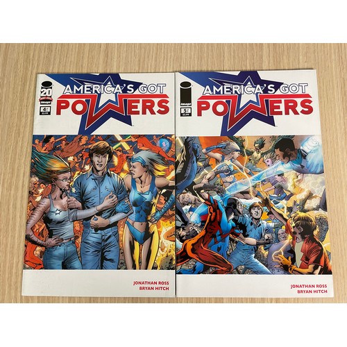 85 - Americas Got Powers #1 - 7 Complete run - Jonathan Ross comic, #1 signed by Jonathan Ross and Bryan ... 