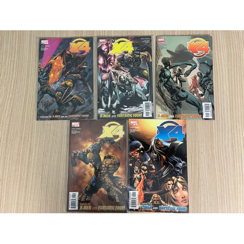 92 - X4 - X-MEN/FANTASTIC FOUR #1 - 5. Marvel Comics (2005) Complete Limited Series Run. NM Condition. Al... 