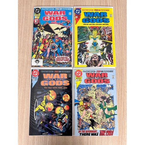 99 - WAR OF THE GODS #1 -4 Complete Mini Series Run including mini posters. DC Comics 1991. NM Condition.... 