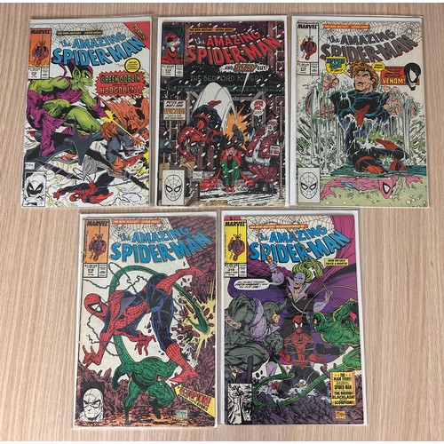 133 - 5 x AMAZING SPIDER-MAN  Comics #312, 314, 315, 318 & 319. Marvel Comics 1989. FN Condition.