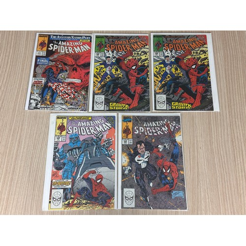 134 - 5 x AMAZING SPIDER-MAN Comics - #325, 326 (x2), 329, & 330. Marvel Comics 1989/90. FN Condition.