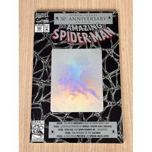 145 - AMAZING SPIDER-MAN #365. Hologram Cover Marvel Comics 1992. 30th Anniversary, First App/preview of S... 