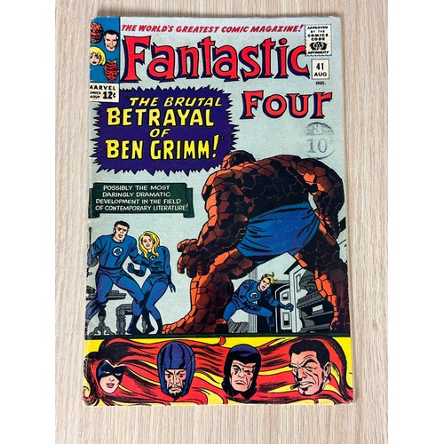 3 - FANTASTIC FOUR #41 - 3rd App of the Frightful Four. Silver Age Marvel Comic (1965) FN Condition. Bag... 