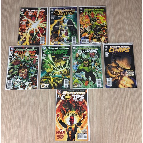 175 - GREEN LANTERNS CORPS #14 - #20 Plus Green Lantern Sinestro Corps #1. #14- 17 & #1 are SIGNED by arti... 