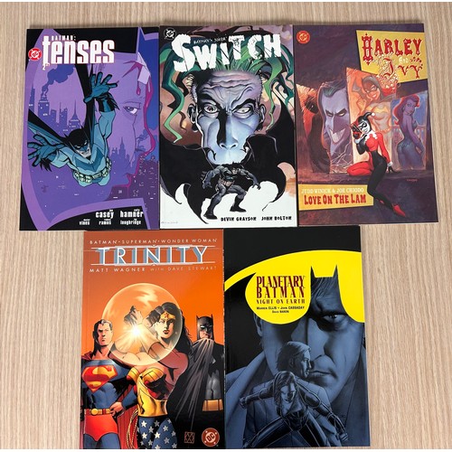 181 - 5 x DC COMIC Graphic Novels / TPB's. featuring: Planetary Batman: Night on Earth, Trinity, Harley an... 