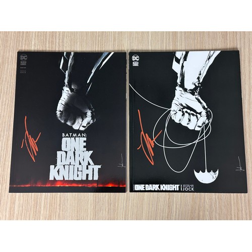 184 - BATMAN: ONE DARK KNIGHT Graphic Novel / TPB  Book One x 2 Jock Variant signed. Forbidden Planet excl... 