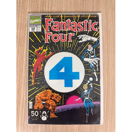 194 - FANTASTIC FOUR #358 - Triple Sized 30th Anniversary Cover with unique cutaway cover. Marvel Comics 1... 