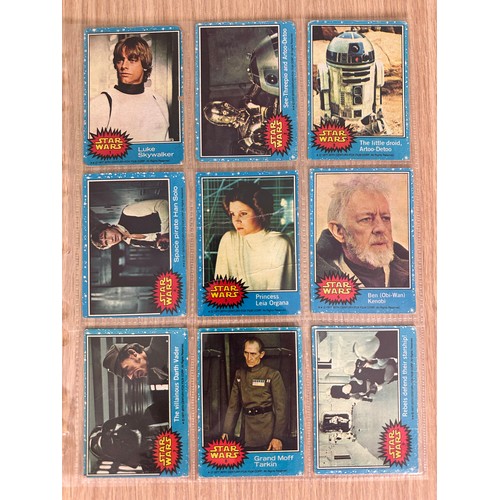 279 - STAR WARS Original Vintage BLUE Topps Bubble Gum Trading Cards. Complete Set #1 - 66. US Series 1977... 