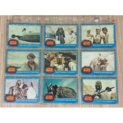 279 - STAR WARS Original Vintage BLUE Topps Bubble Gum Trading Cards. Complete Set #1 - 66. US Series 1977... 