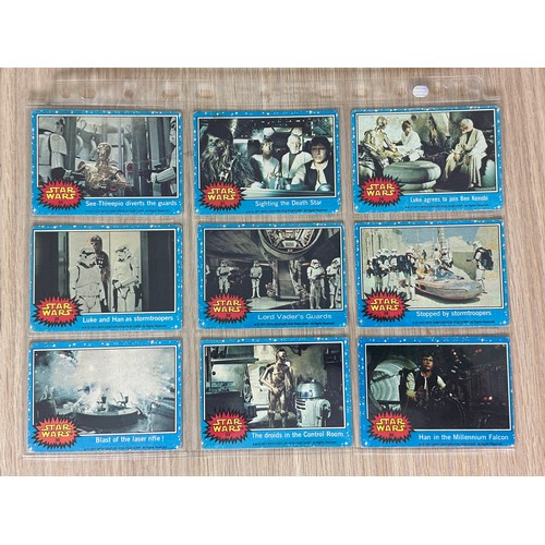 279 - STAR WARS Original Vintage BLUE Topps Bubble Gum Trading Cards. Complete Set #1 - 66. US Series 1977... 