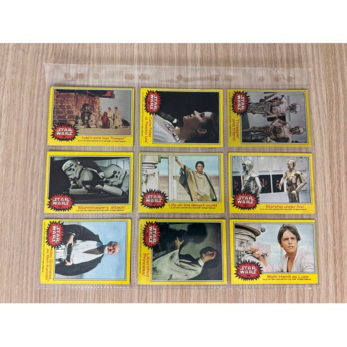 279B - STAR WARS Original Vintage YELLOW Topps Bubble Gum Trading Cards. Complete Set #133 - 198. US Series... 