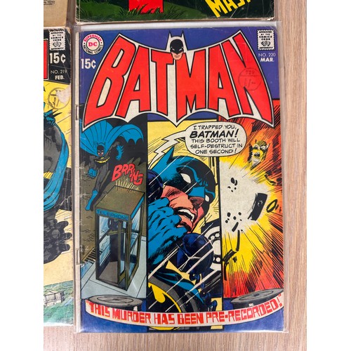 225 - Batman #211,215,219,220. DC Comics 1969/70. Various Conditions from Fair to Good.