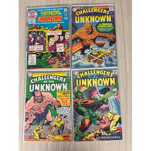 234 - Challengers of the Unknown bundle: Super DC Giant S-25, plus #47,52,56. Silver Age DC Comics. All Ba... 