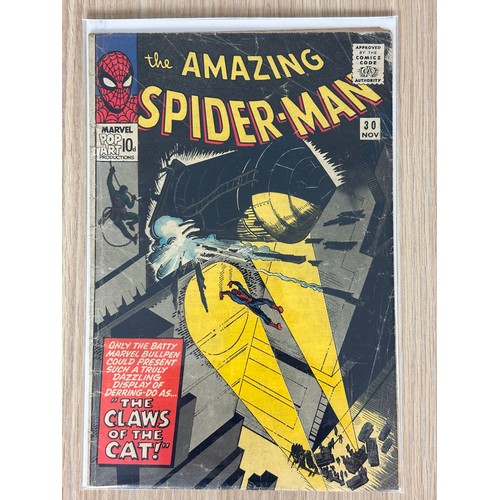 273 - Amazing Spider-Man #30 (First Appearance of the Cat Burglar) FN Condition. Bagged & Boarded. Silver ... 