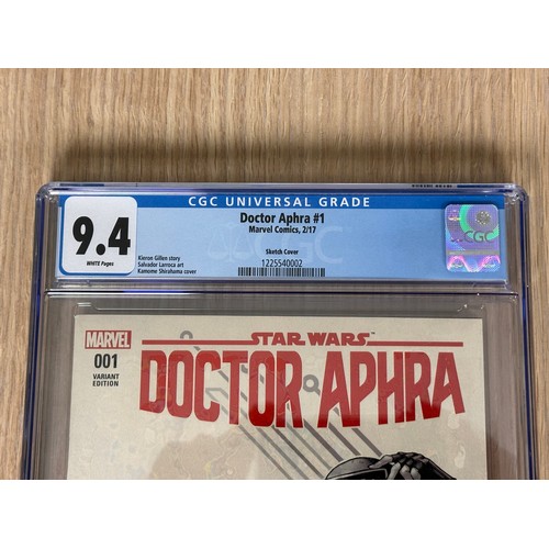 278C - Doctor Aphra #1 CGC 9.4. Sketch Cover. Marvel Comics 2017. Slabbed CGC Comic.