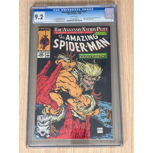 278D - AMAZING SPIDER-MAN #324. CGC 9.2. Slabbed Comic CGC White Pages. Marvel Comics 1989.