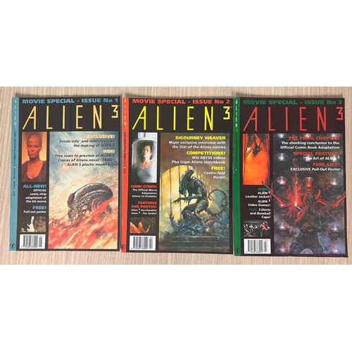 277C - ALIENS UK Movie Comic/Magazine Bundle. Featuring Alien 3 Movie Special #1- 3 Dark Horse Comics 1992,... 