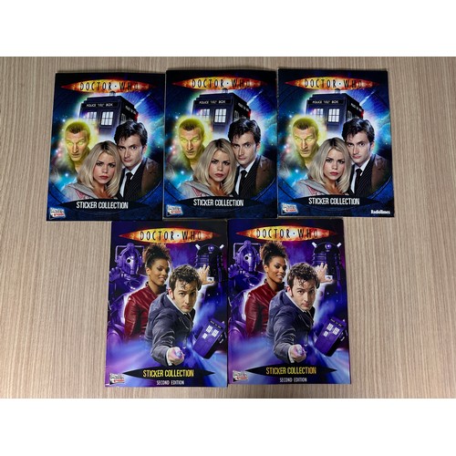 341 - 5 x Doctor Who Sticker Collection Books. Some partially completed some new  with no stickers.
Featur... 