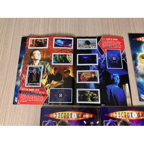 341 - 5 x Doctor Who Sticker Collection Books. Some partially completed some new  with no stickers.
Featur... 