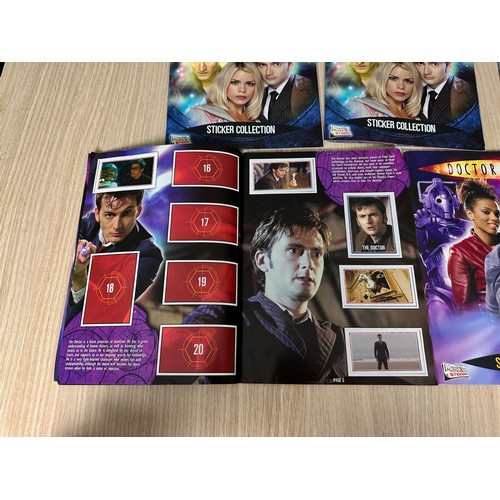 341 - 5 x Doctor Who Sticker Collection Books. Some partially completed some new  with no stickers.
Featur... 