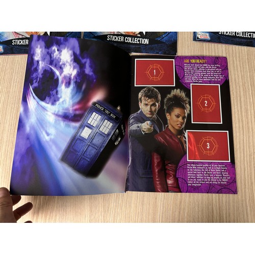 341 - 5 x Doctor Who Sticker Collection Books. Some partially completed some new  with no stickers.
Featur... 