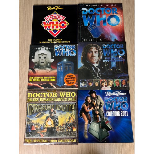 340 - Doctor Who Calendars Bundle from 1996 - 2001. Some still  sealed and unopened.