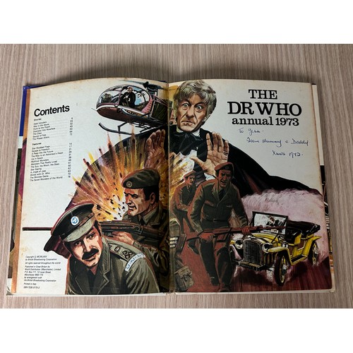 342 - DOCTOR WHO ANNUAL 1973 - RARE & COLLECTIBLE.
Some inside  repairs see pics.