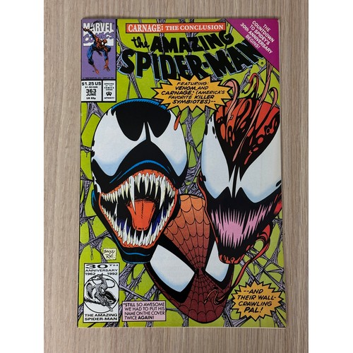 11 - AMAZING SPIDER-MAN #362 & #363. Marvel Comics 1992. 2nd & 3rd App of Carnage. Both Books in VFN/NM C... 