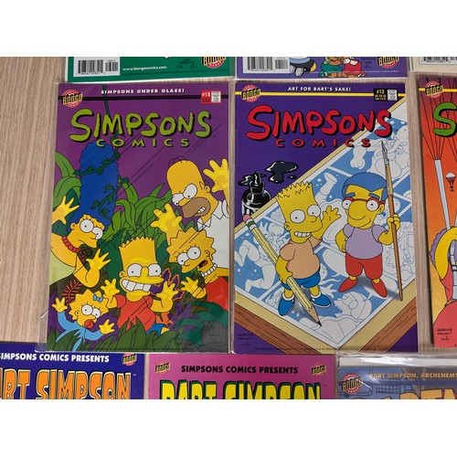 83 - SIMPSONS COMIC BUNDLE. 13 Comics featuring Simpsons and Simpsons related, Includes Bartman #1. Bongo... 