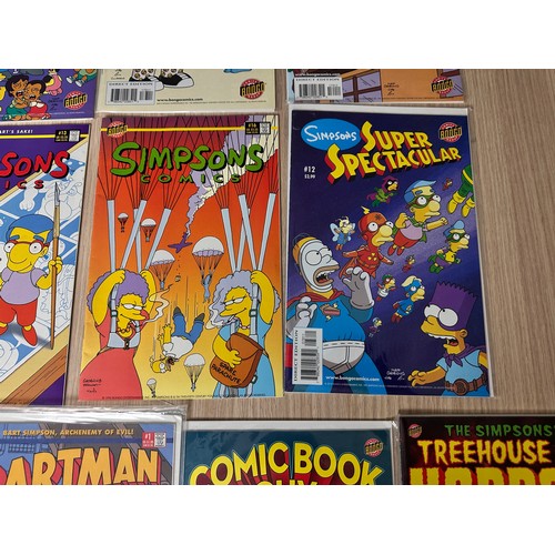 83 - SIMPSONS COMIC BUNDLE. 13 Comics featuring Simpsons and Simpsons related, Includes Bartman #1. Bongo... 