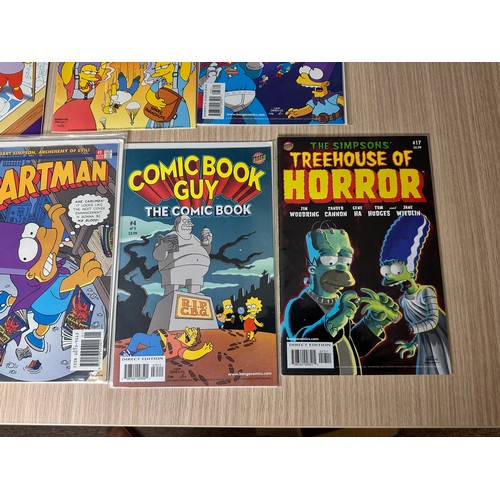 83 - SIMPSONS COMIC BUNDLE. 13 Comics featuring Simpsons and Simpsons related, Includes Bartman #1. Bongo... 