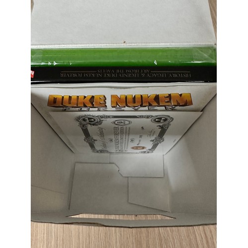 349B - Duke Nukem Forever Balls of Steel Edition Xbox 360 Limited Collectors Box Set. Including, Game, Figu... 