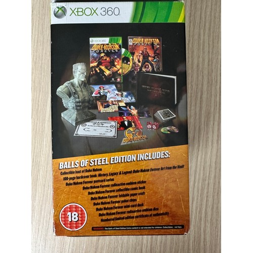 349B - Duke Nukem Forever Balls of Steel Edition Xbox 360 Limited Collectors Box Set. Including, Game, Figu... 